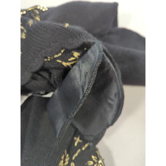 Victoria Jones Y2K Black Floral Embroidered Sweater Top Sz S Cottagecore - Picture 9 of 11